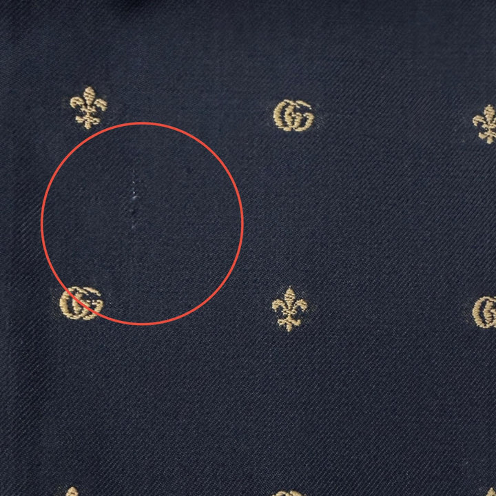 未使用品▲GUCCI グッチ 23SS 722523 GGマーモント ウール100％ スラックス パンツ ネイビー ブラウン 50 イタリア製 正規品 メンズ