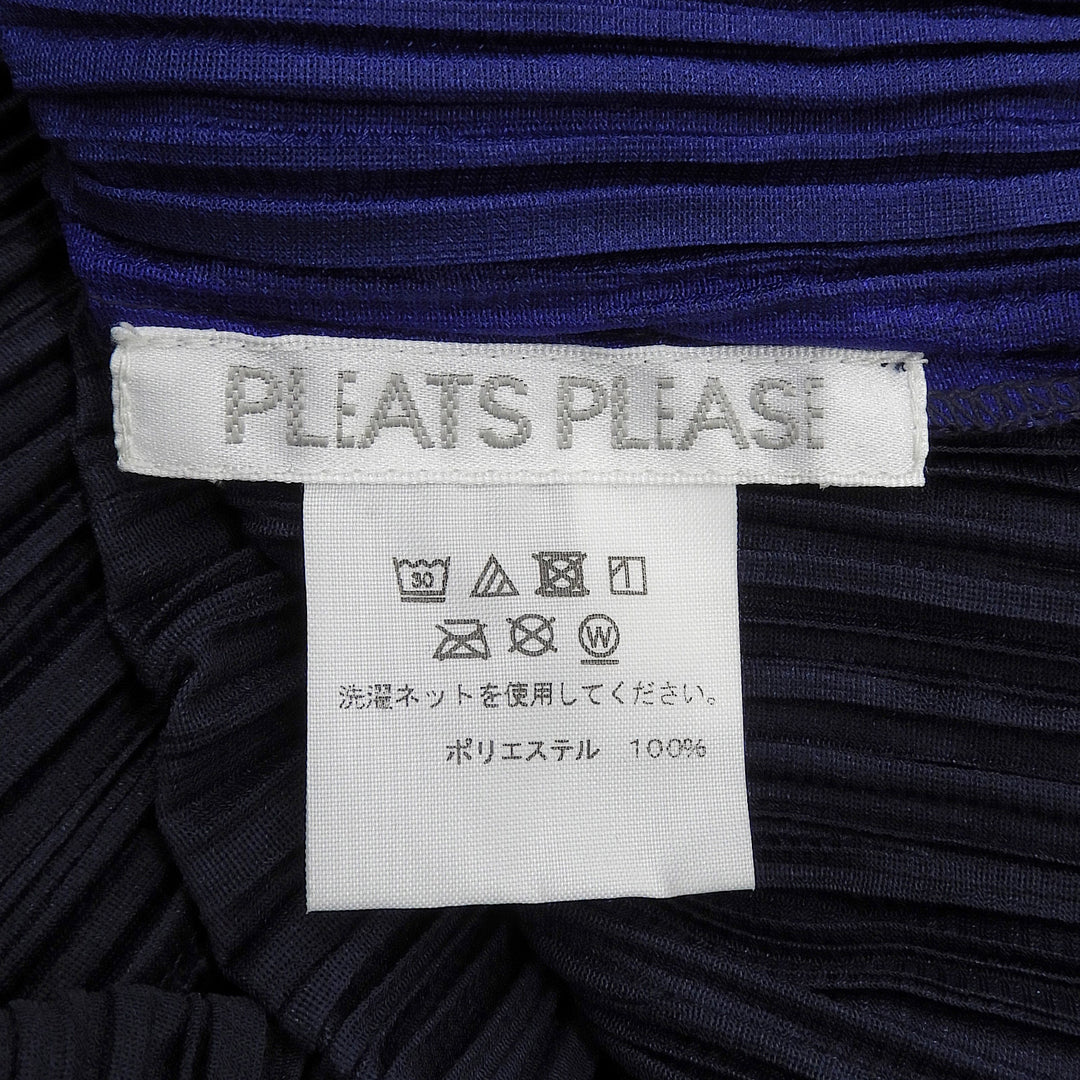 美品▲PLEATS PLEASE プリーツプリーズ イッセイミヤケ PP93-JH773 ワンピース ネイビー ブルー 3 日本製 正規品 レディース