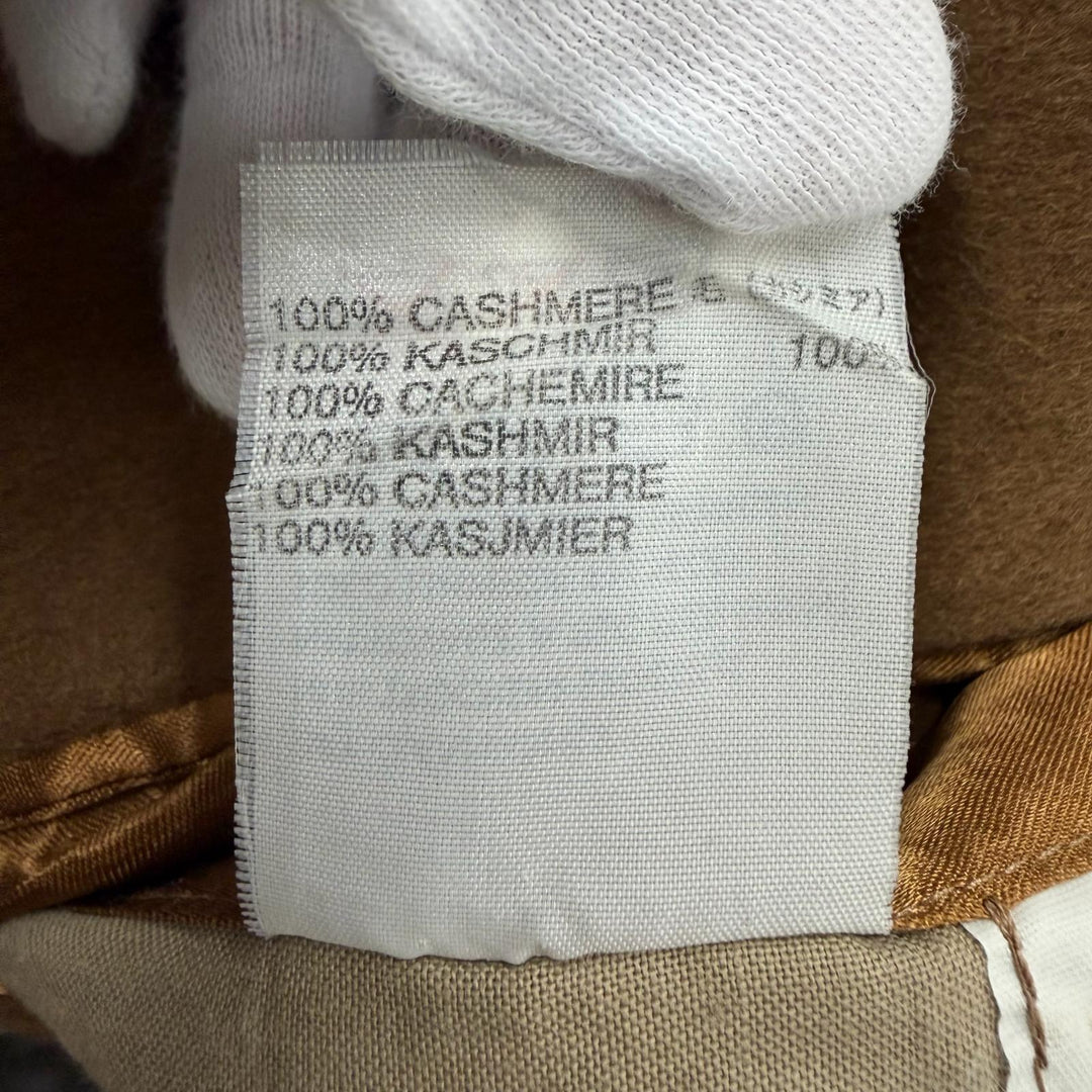 美品▼Aquascutum アクアスキュータム ピュアカシミヤ100% ロング丈 ステンカラーコート ブラウン 38 イングランド製 メンズ ビジネス◎