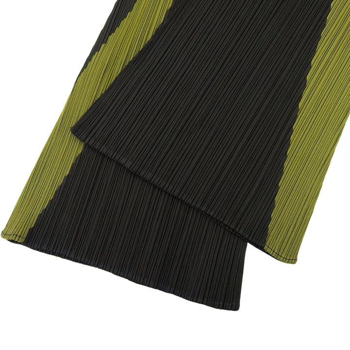 極美品▲PLEATS PLEASE プリーツプリーズ イッセイミヤケ PP43-JF875 プリーツ パンツ グリーン ライトグリーン 2 日本製 正規品
