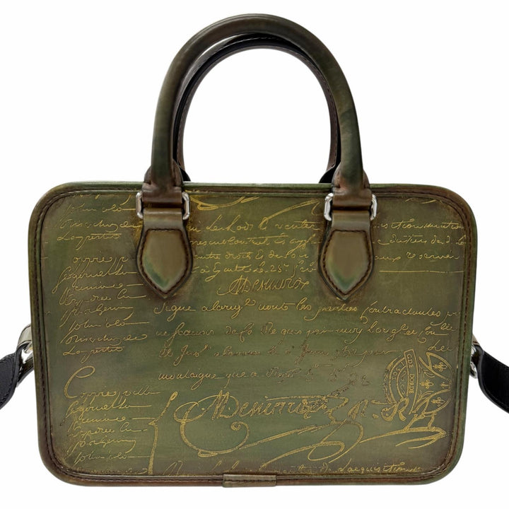 美品□BERLUTI ベルルッティ アンジュール ガリバー ゴールデンパティーヌレザー スクリット カリグラフィ 2WAY ショルダーバッグ 伊製