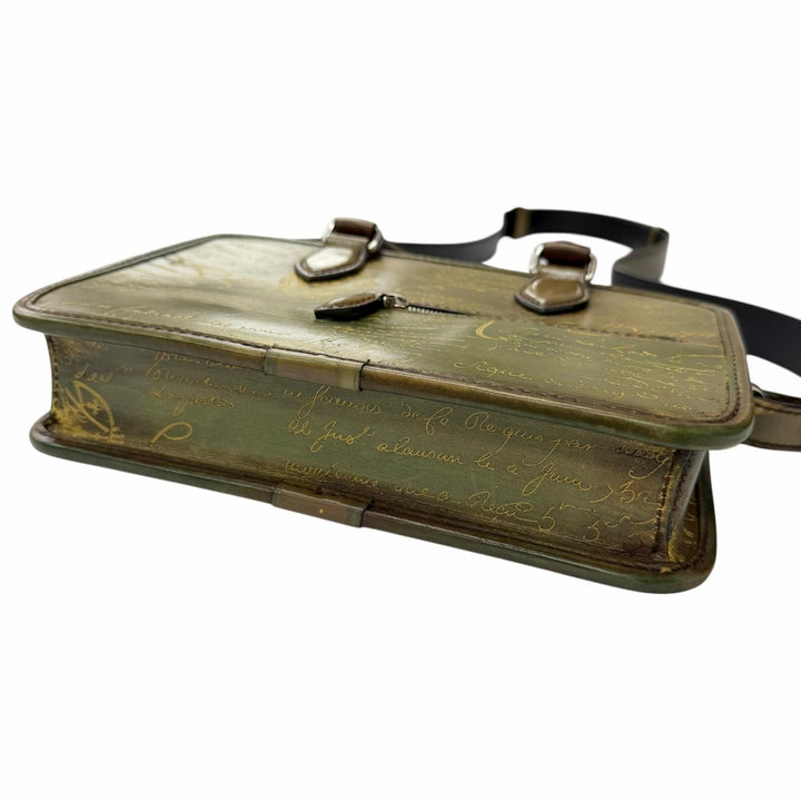 美品□BERLUTI ベルルッティ アンジュール ガリバー ゴールデンパティーヌレザー スクリット カリグラフィ 2WAY ショルダーバッグ 伊製