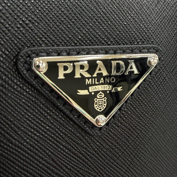 極美品▼PRADA プラダ 2VE022 サフィアーノレザー トライアングルロゴ 三角プレート 2WAY ブリーフケース ビジネスバッグ 定価715000円
