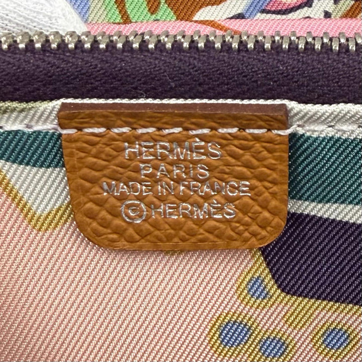 未使用品★HERMES エルメス アザップ コンパクト シルクイン ゴールド ヴォーエプソン ラウンドファスナー コインケース 財布 K刻印 箱付