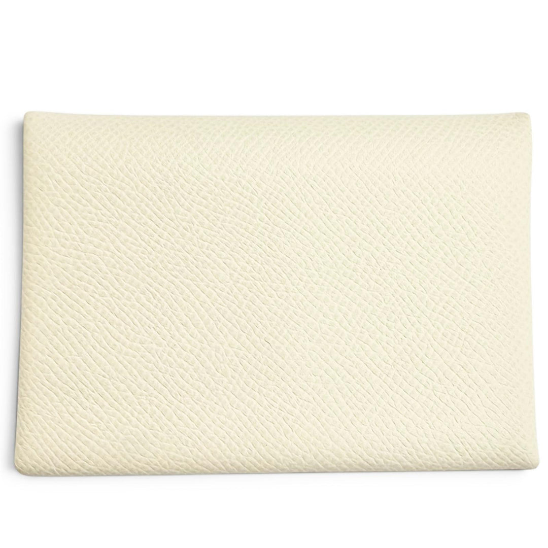 美品△HERMES エルメス カルヴィ デュオ ヴォーエプソン クレ シルバー金具 コンパクトウォレット コインケース W刻印 フランス製 箱付き