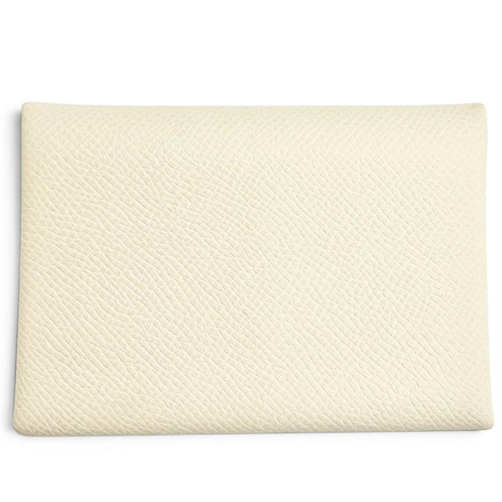 美品△HERMES エルメス カルヴィ デュオ ヴォーエプソン クレ シルバー金具 コンパクトウォレット コインケース W刻印 フランス製 箱付き
