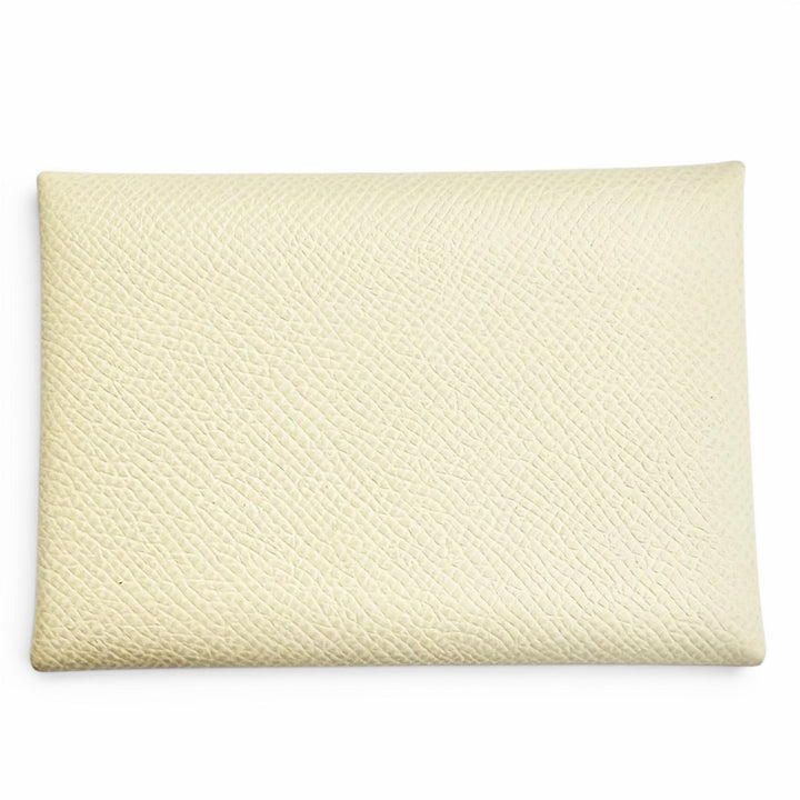 美品△HERMES エルメス カルヴィ デュオ ヴォーエプソン クレ シルバー金具 コンパクトウォレット コインケース W刻印 フランス製 箱付き