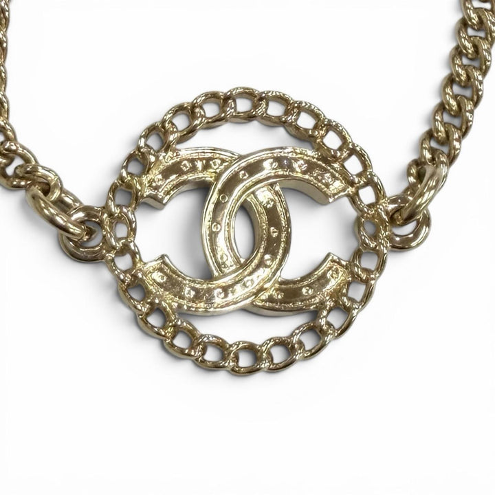 極美品★CHANEL シャネル A25B ABG297 ラインストーン ココマーク ブレスレット ゴールド フランス製 レディース 箱・保存袋付き