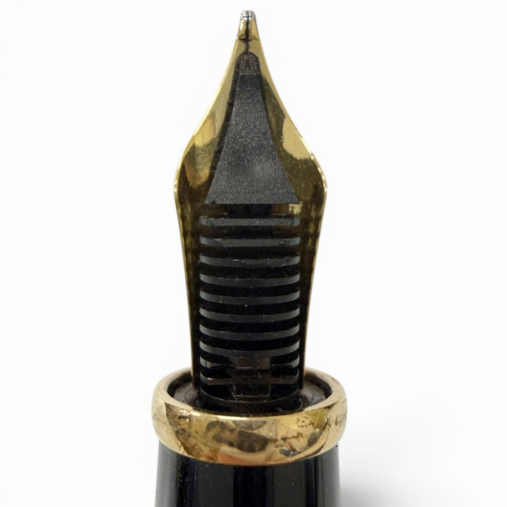 美品□Cartier カルティエ ペン先18K ブルージェムストーン ディアボロドゥ カルティエ キャップ式 万年筆 ブラック ゴールド フランス製