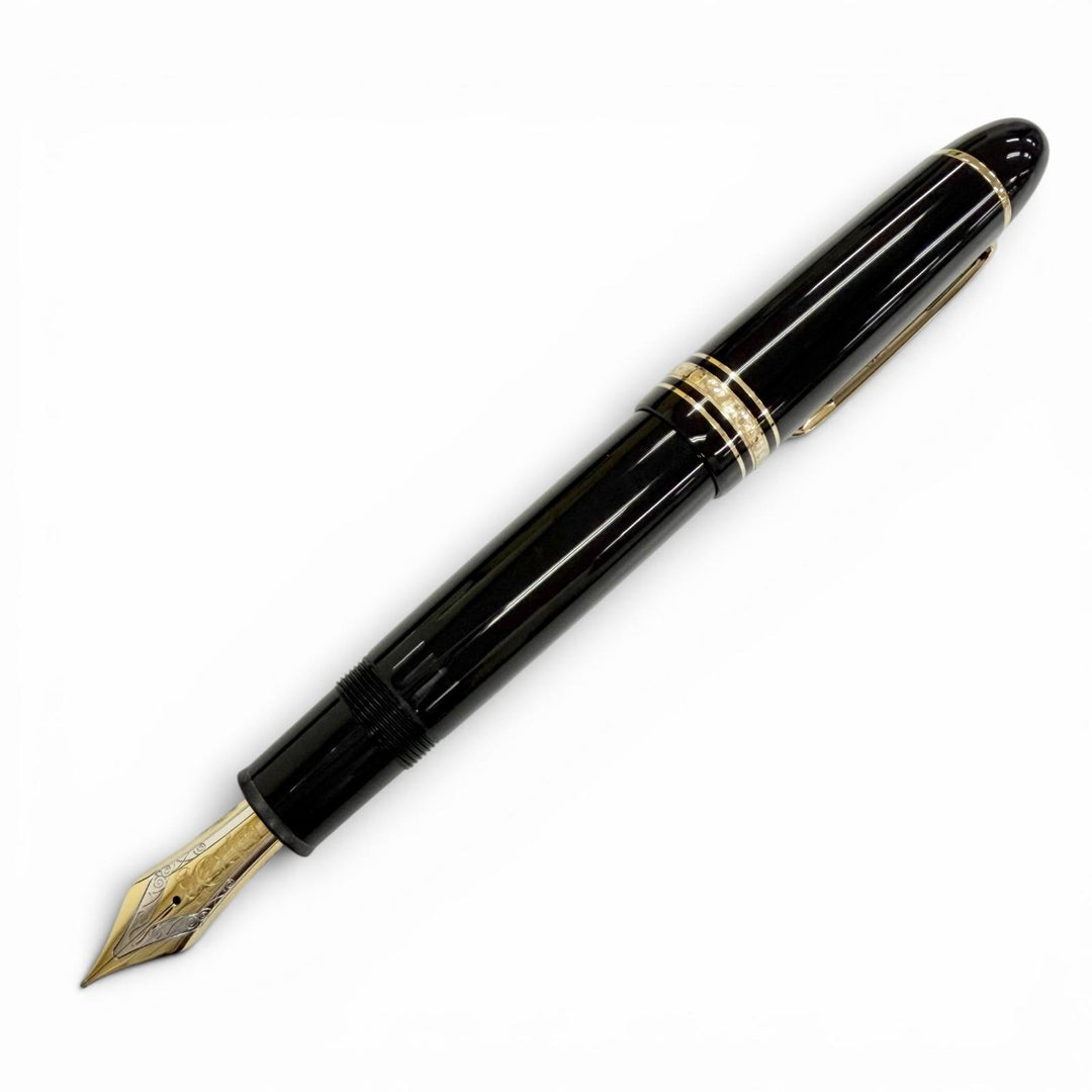 極美品△MONTBLANC モンブラン マイスターシュテュック 149 pix ペン先18K Mニブ ホワイトスター 万年筆 ブラック ゴールド ドイツ製