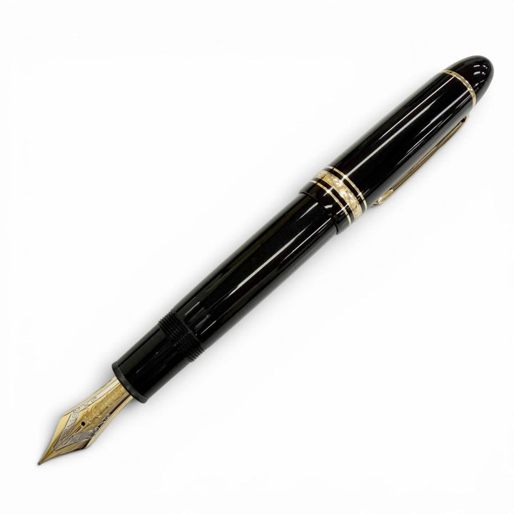 極美品△MONTBLANC モンブラン マイスターシュテュック 149 pix ペン先18K Mニブ ホワイトスター 万年筆 ブラック ゴールド ドイツ製
