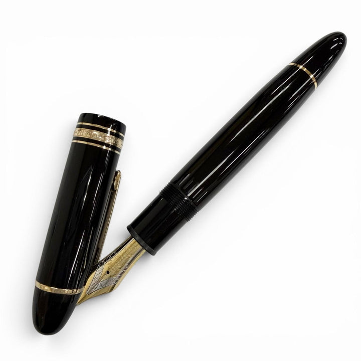 極美品△MONTBLANC モンブラン マイスターシュテュック 149 pix ペン先18K Mニブ ホワイトスター 万年筆 ブラック ゴールド ドイツ製