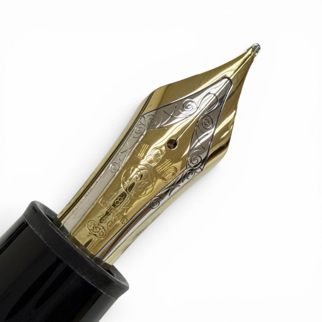 極美品△MONTBLANC モンブラン マイスターシュテュック 149 pix ペン先18K Mニブ ホワイトスター 万年筆 ブラック ゴールド ドイツ製
