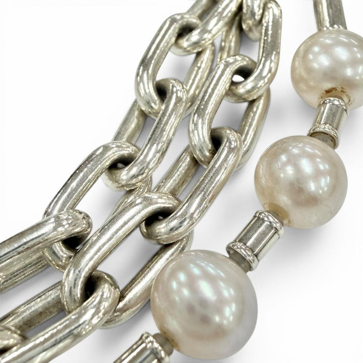 良品◇TIFFANY&amp;Co. ティファニー ハードウェア パール ロック AG925 ネックレス ブレスレット 2WAY シルバー イタリア製 重量49.19g 箱付