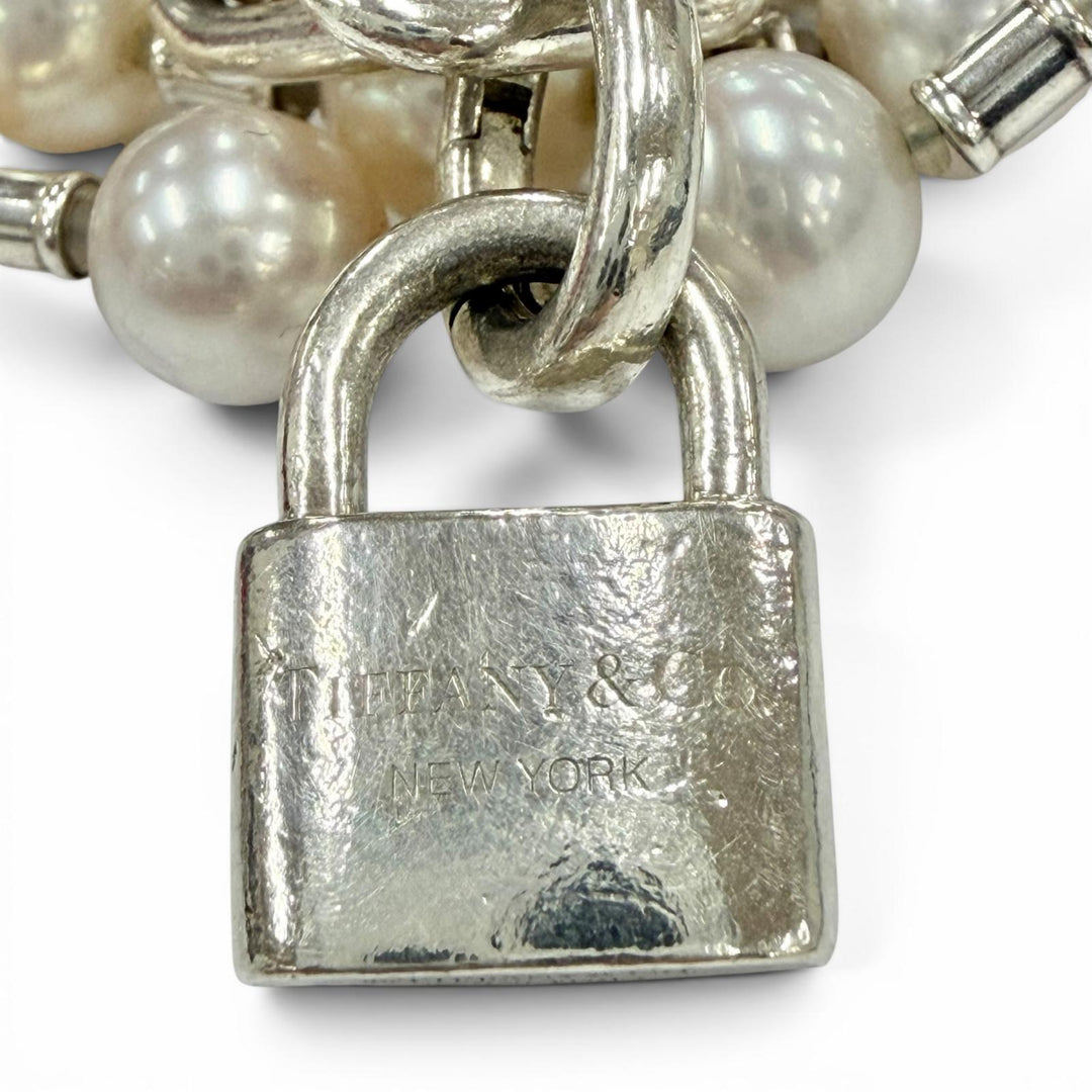 良品◇TIFFANY&amp;Co. ティファニー ハードウェア パール ロック AG925 ネックレス ブレスレット 2WAY シルバー イタリア製 重量49.19g 箱付