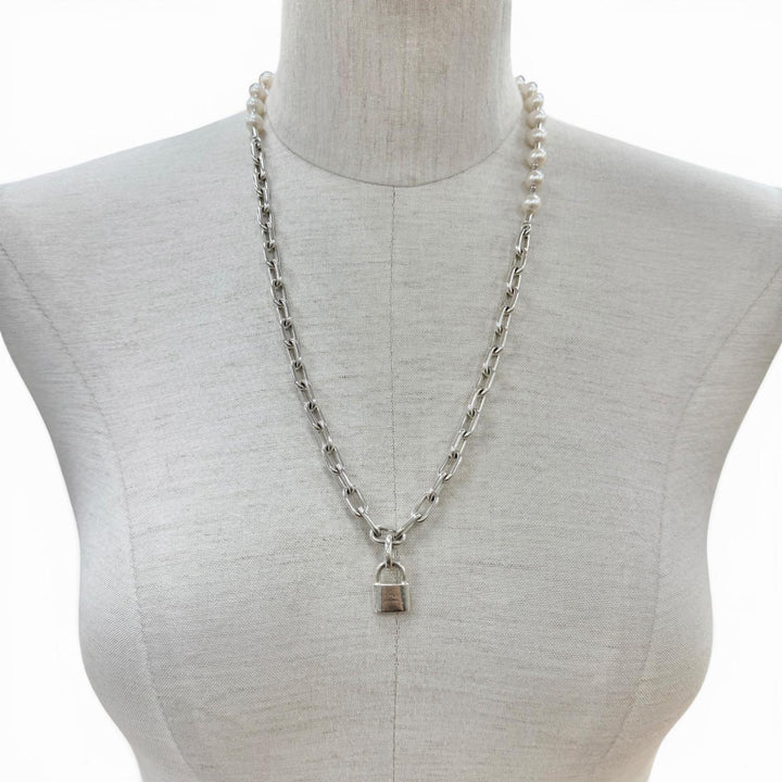 良品◇TIFFANY&amp;Co. ティファニー ハードウェア パール ロック AG925 ネックレス ブレスレット 2WAY シルバー イタリア製 重量49.19g 箱付