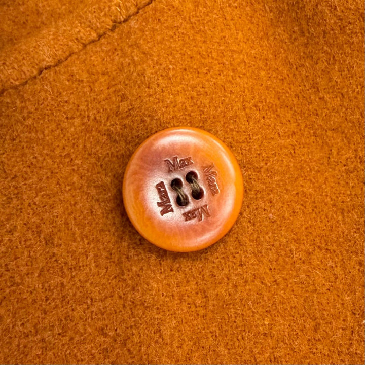 極美品△Max Mara マックスマーラ 10163093 クチートアマーノ アンゴラ カシミヤ混 ロゴボタン ベルトラップコート ブラウン 40 正規品