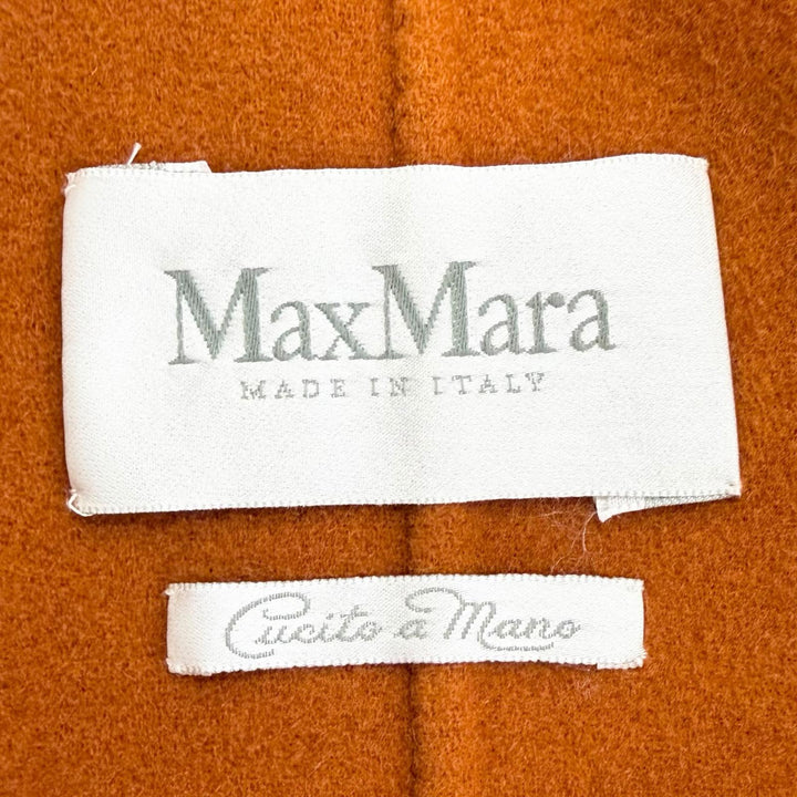 極美品△Max Mara マックスマーラ 10163093 クチートアマーノ アンゴラ カシミヤ混 ロゴボタン ベルトラップコート ブラウン 40 正規品
