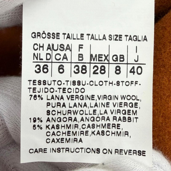 極美品△Max Mara マックスマーラ 10163093 クチートアマーノ アンゴラ カシミヤ混 ロゴボタン ベルトラップコート ブラウン 40 正規品