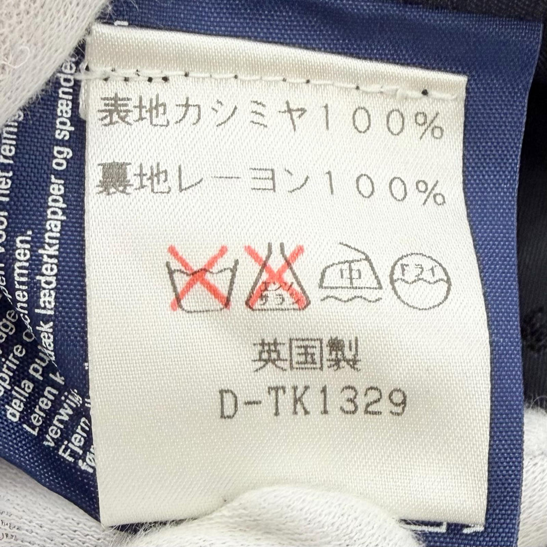 美品△Burberrys バーバリー ヴィンテージ カシミヤ100％ ステンカラーコート ダークネイビー 約M～Lサイズ相当 イングランド製 メンズ