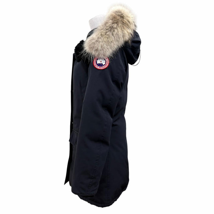 良品☆CANADA GOOSE カナダグース 2603JL BRONTE PARKA ブロンテパーカ ファー・フード付 ダウンコート ネイビー S 正規品 レディース