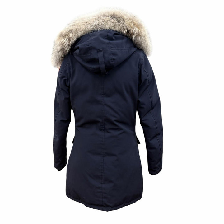 良品☆CANADA GOOSE カナダグース 2603JL BRONTE PARKA ブロンテパーカ ファー・フード付 ダウンコート ネイビー S 正規品 レディース
