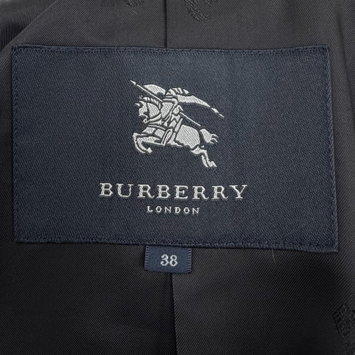 極美品◇BURBERRY LONDON バーバリーロンドン モヘア シルク混 チェック柄 ダブルブレスト コート ブラック グレー 38　日本製 正規品