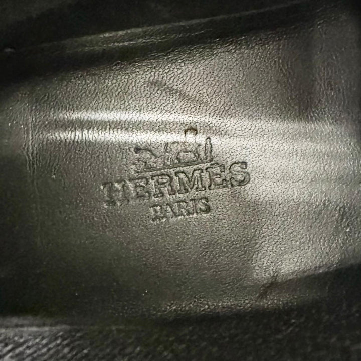 良品△HERMES エルメス ファン Hロゴソール レザー ファブリック ニット ソックス スニーカー ブラック 37 イタリア製 箱・保存袋付き