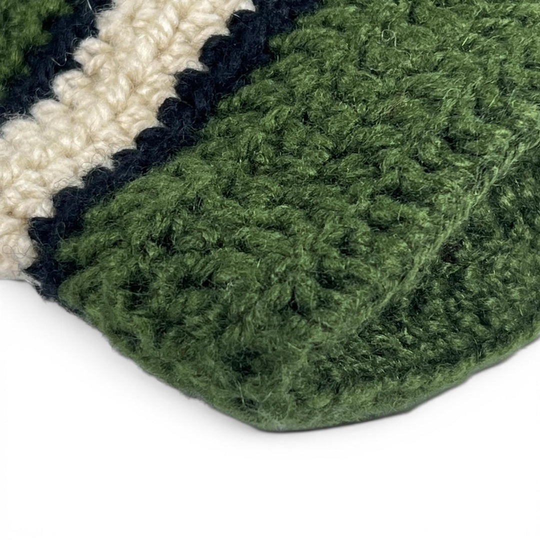 未使用品▲MARNI マルニ SHMH0014A1 FIQUE CROCHET BAG フィケ クロシェ ストライプトート バッグ ディープグリーン レディース
