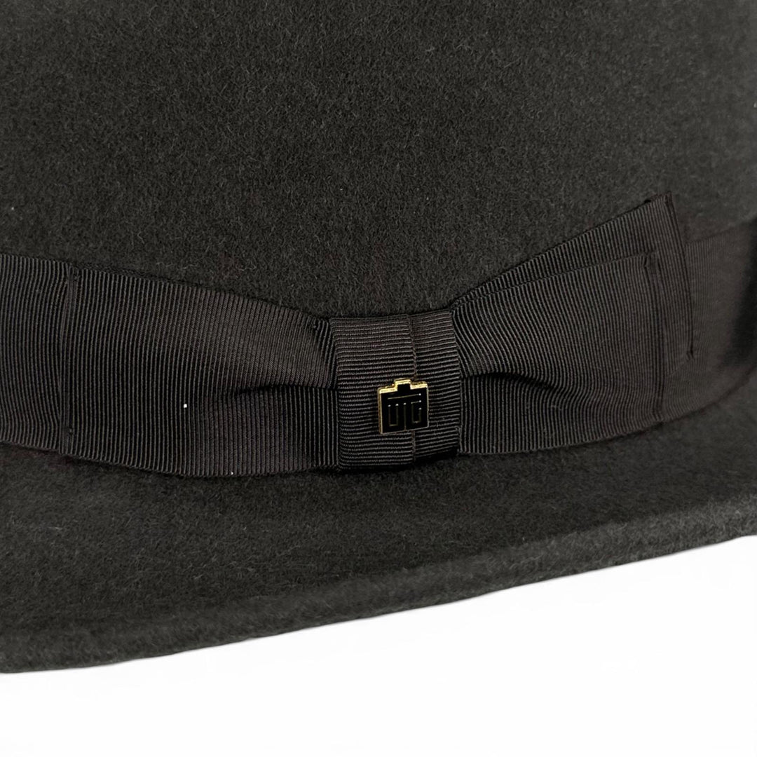 極美品▲BUNJIROW 文二郎 文二郎帽子店 ラビットファー グログランリボン 中折れ帽 パナマ ハット グレー 62 日本製 メンズ 箱付き