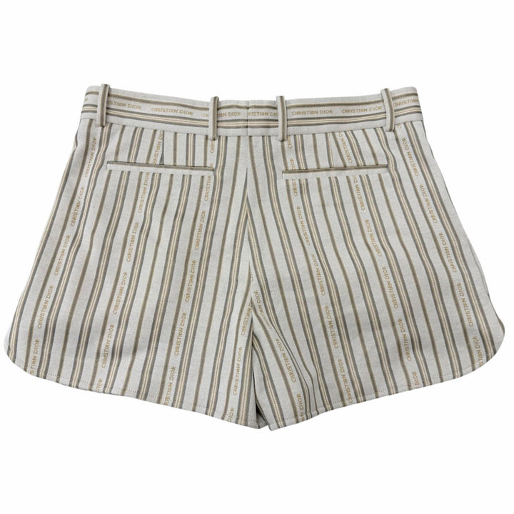 極美品□DIOR ディオール オム 113J101A0682 ストライプ柄 ショートパンツ 短パン ショーツ アイボリー系 M イタリア製 正規品 メンズ