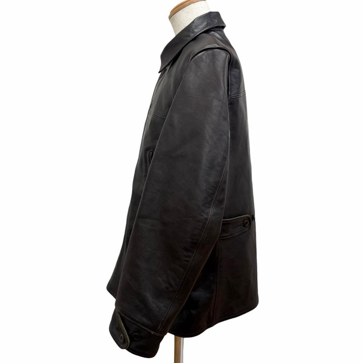 美品□SUGAR CANE シュガーケーン SC80385 HORSE HIDE SPORTS COAT ホースハイド LOT385 カーコート ダークブラウン 40 正規品 メンズ