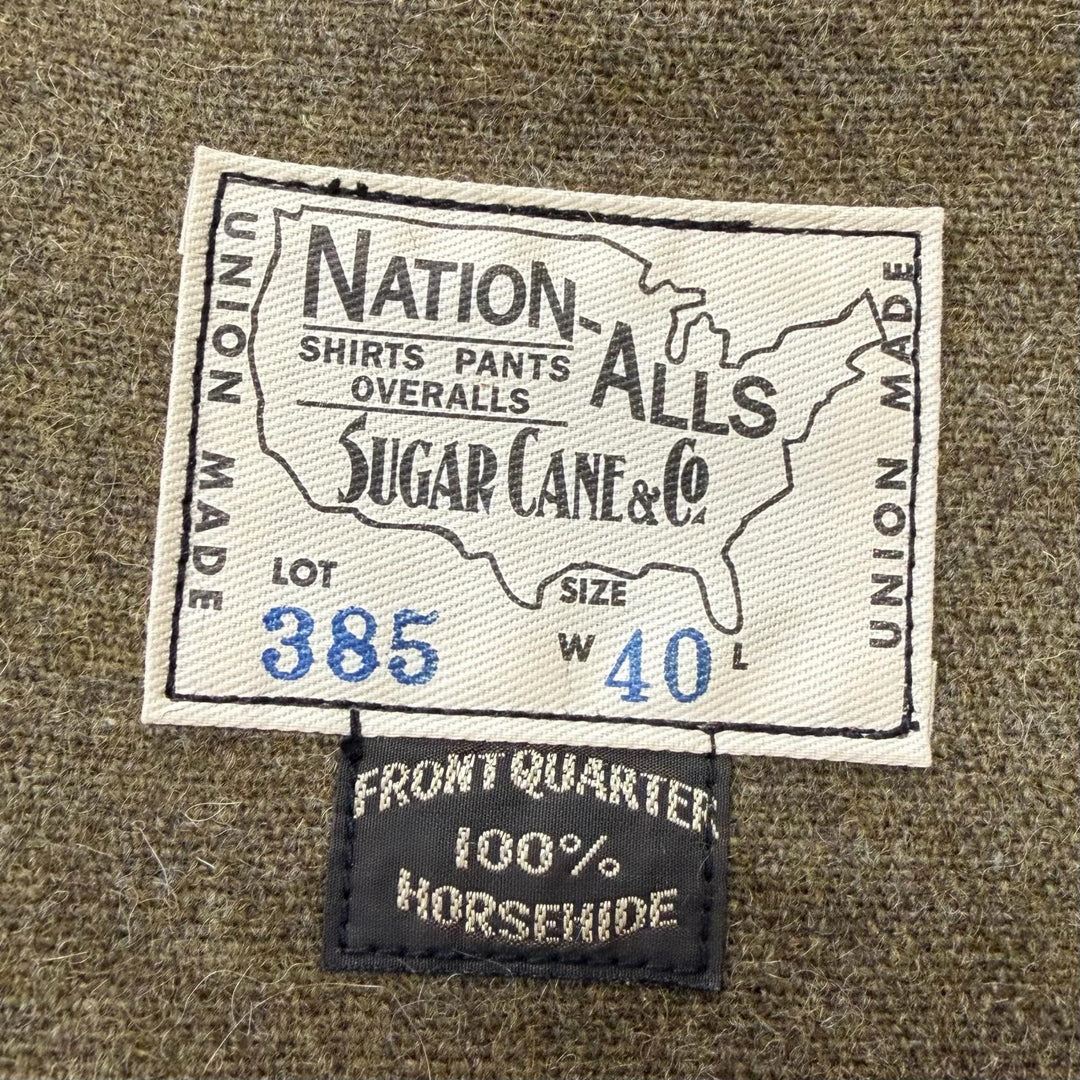 美品□SUGAR CANE シュガーケーン SC80385 HORSE HIDE SPORTS COAT ホースハイド LOT385 カーコート ダークブラウン 40 正規品 メンズ