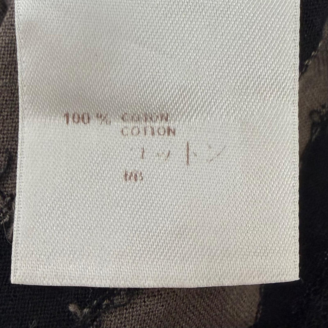 極美品□LOUIS VUITTON ルイヴィトン ボーダー ロゴプリント クルーネック 半袖Ｔシャツ グレージュ ブラック XS イタリア製 正規品