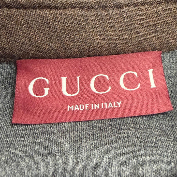 未使用品△GUCCI グッチ 25AW 836442 インターロッキングG刺繍 ウール コットン ジャージー 半袖シャツ ブラウン 40 イタリア製 正規品