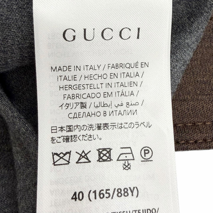 未使用品△GUCCI グッチ 25AW 836442 インターロッキングG刺繍 ウール コットン ジャージー 半袖シャツ ブラウン 40 イタリア製 正規品
