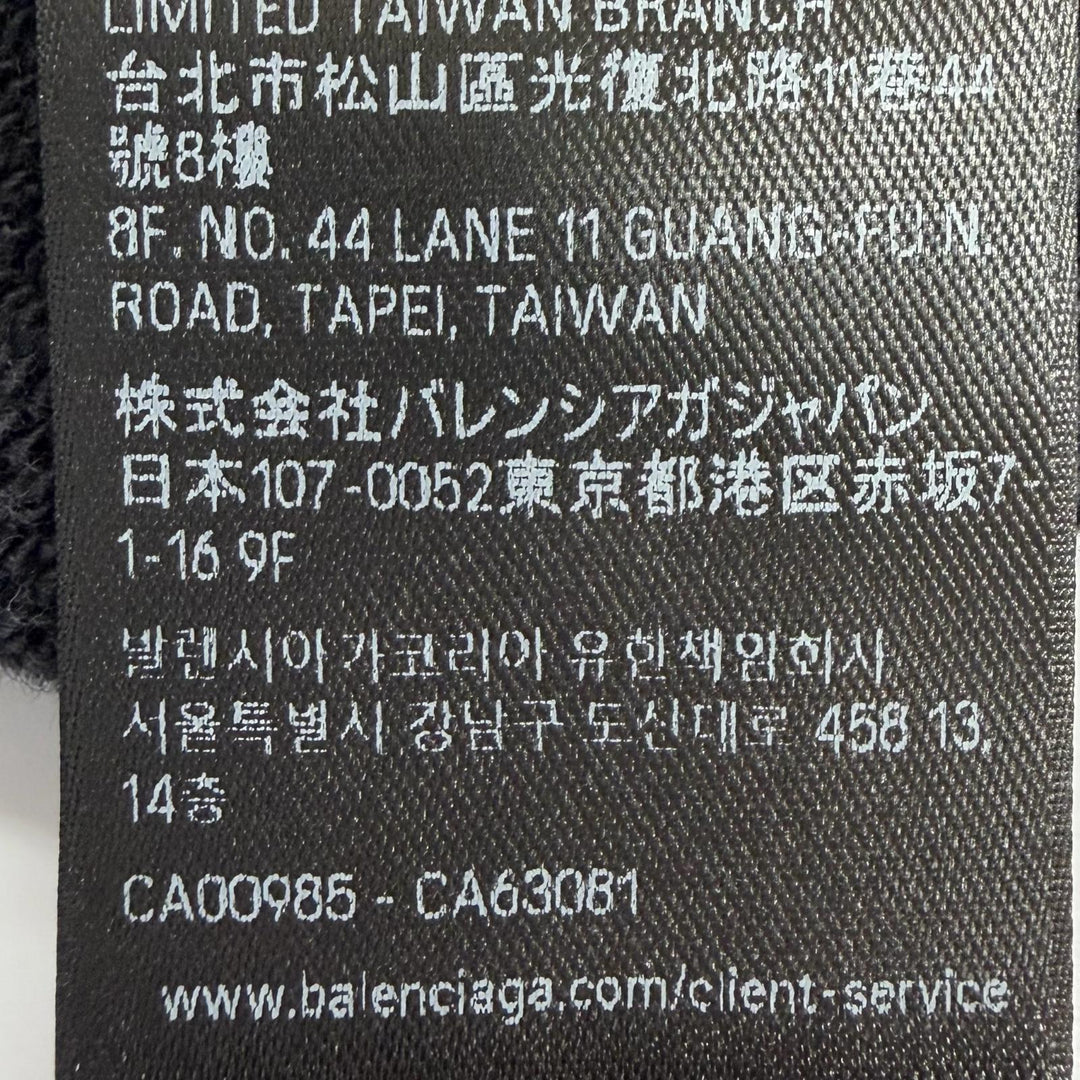 未使用品△BALENCIAGA バレンシアガ 783397 コットン100% ダメージ加工 クロップド フーディー プルオーバー パーカー ブラック 1 正規品