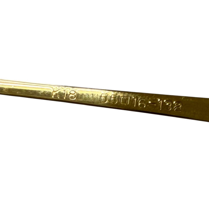 人気□Burberrys バーバリー ヴィンテージ 18K レンズ無し ホースロゴ ハーフリム メガネ 眼鏡 アイウェア ゴールド 55□16-132 21.27g