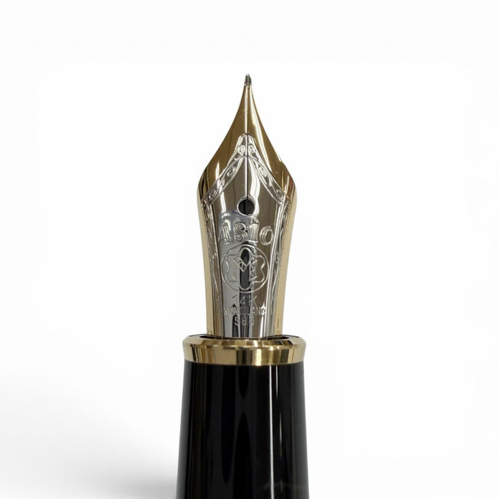 極美品▼MONTBLANC モンブラン マイスターシュテュック クラシック ペン先14K EFニブ ホワイトスター 万年筆 ブラック ゴールド インク付