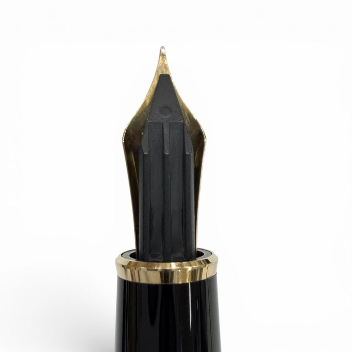極美品▼MONTBLANC モンブラン マイスターシュテュック クラシック ペン先14K EFニブ ホワイトスター 万年筆 ブラック ゴールド インク付
