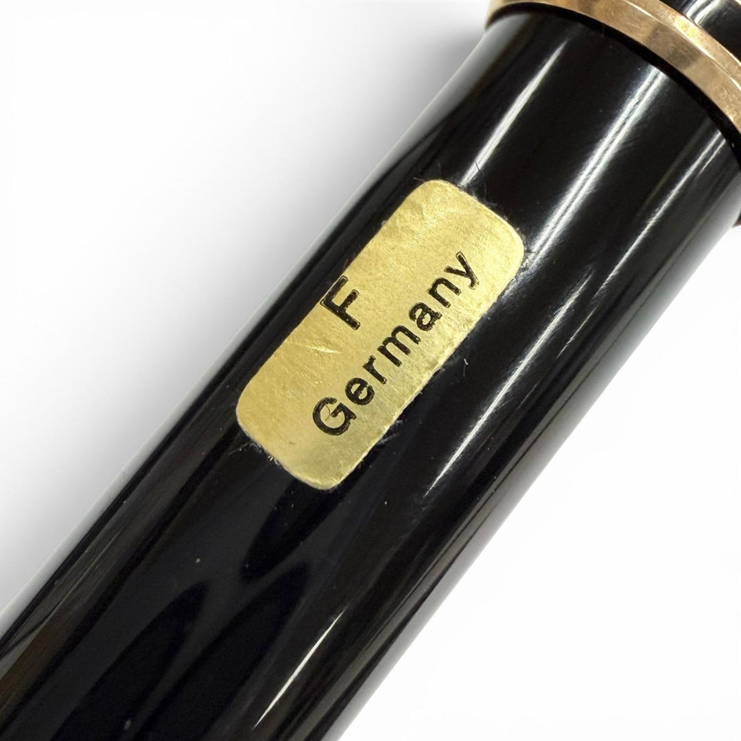 極美品▼MONTBLANC モンブラン マイスターシュテュック クラシック 145 ペン先14K Fニブ ホワイトスター 万年筆 ブラック ゴールド