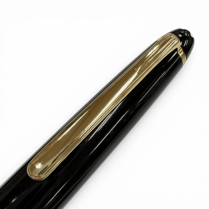 極美品▼MONTBLANC モンブラン マイスターシュテュック クラシック 145 ペン先14K Fニブ ホワイトスター 万年筆 ブラック ゴールド