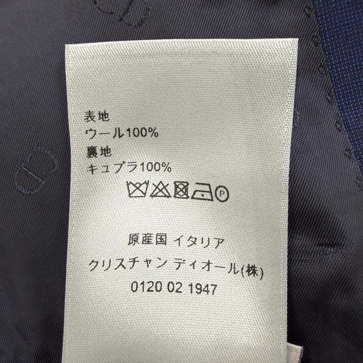 極美品▼DIOR ディオール オム 863C700A5090 ウール100% ロゴ入ボタン シングルジャケット テーラード ネイビー 48 伊製 正規品 メンズ