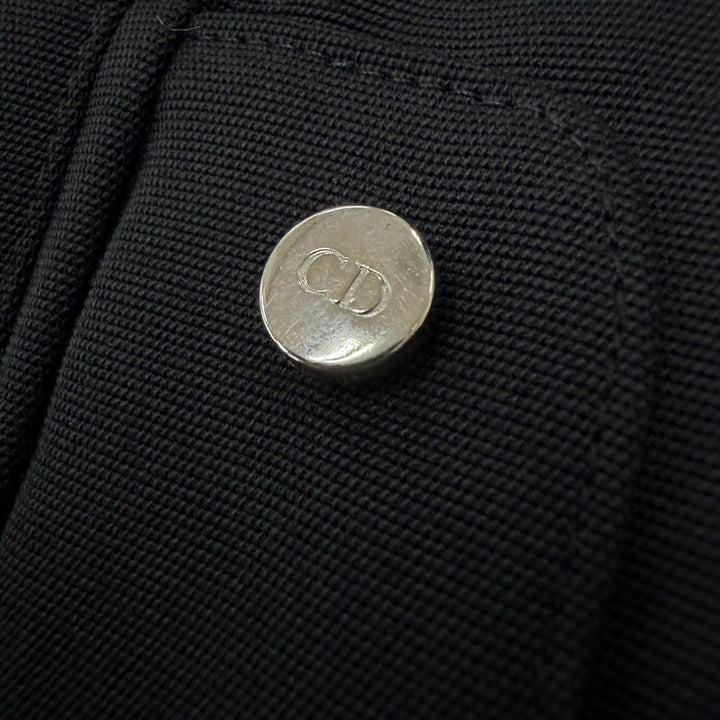 美品▼DIOR ディオール オム 933C220A4519 サドルポケット ロゴ入ボタン シングルジャケット テーラード ブラック 46 伊製 正規品 メンズ