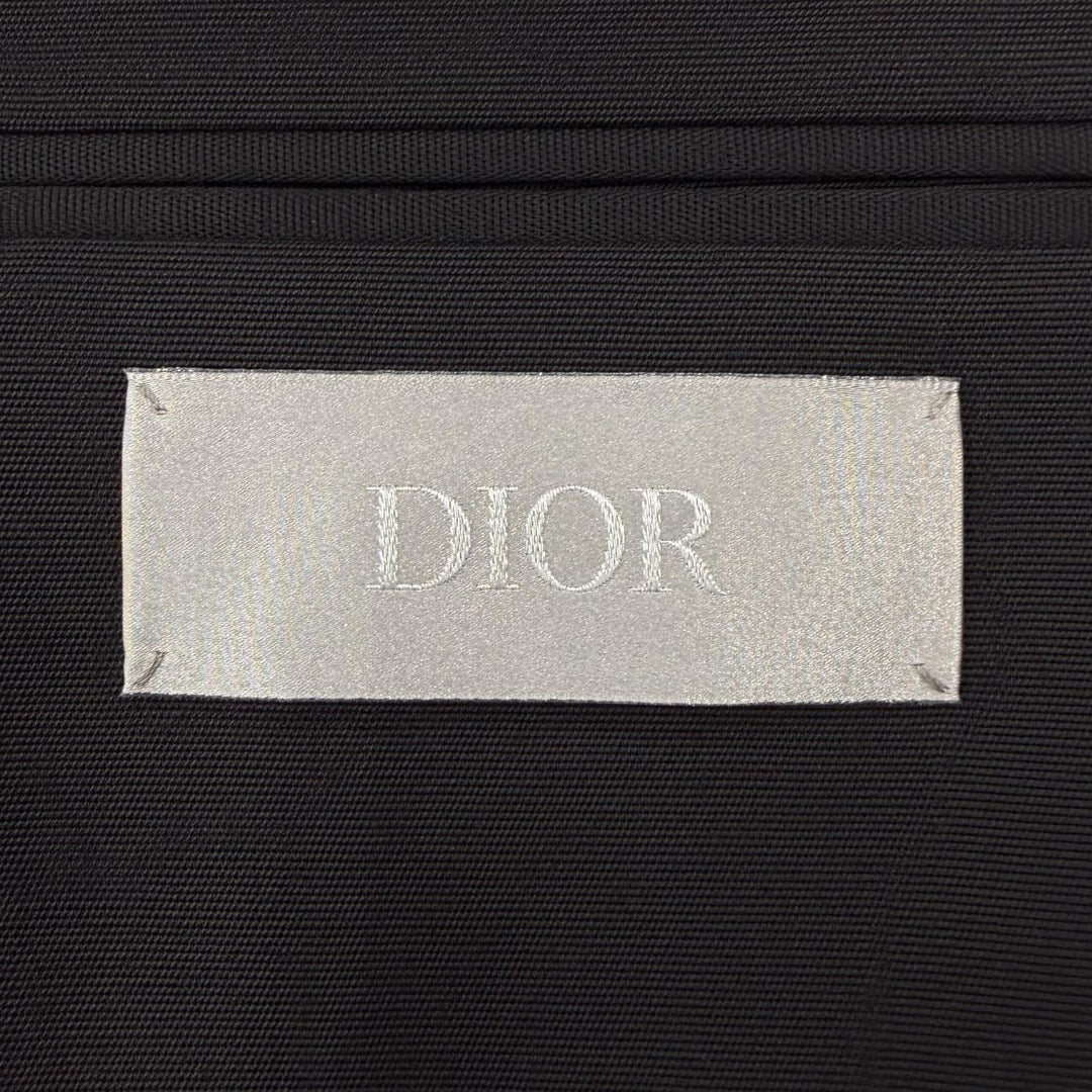 美品▼DIOR ディオール オム 933C220A4519 サドルポケット ロゴ入ボタン シングルジャケット テーラード ブラック 46 伊製 正規品 メンズ
