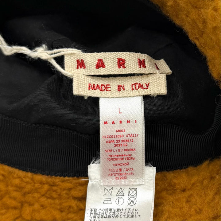 未使用品★MARNI マルニ CLZC0110S0UTA 117 Teddy Backet Hat テディ バケットハット ロゴ刺繍入り ハット L 正規品 メンズ 保存袋付