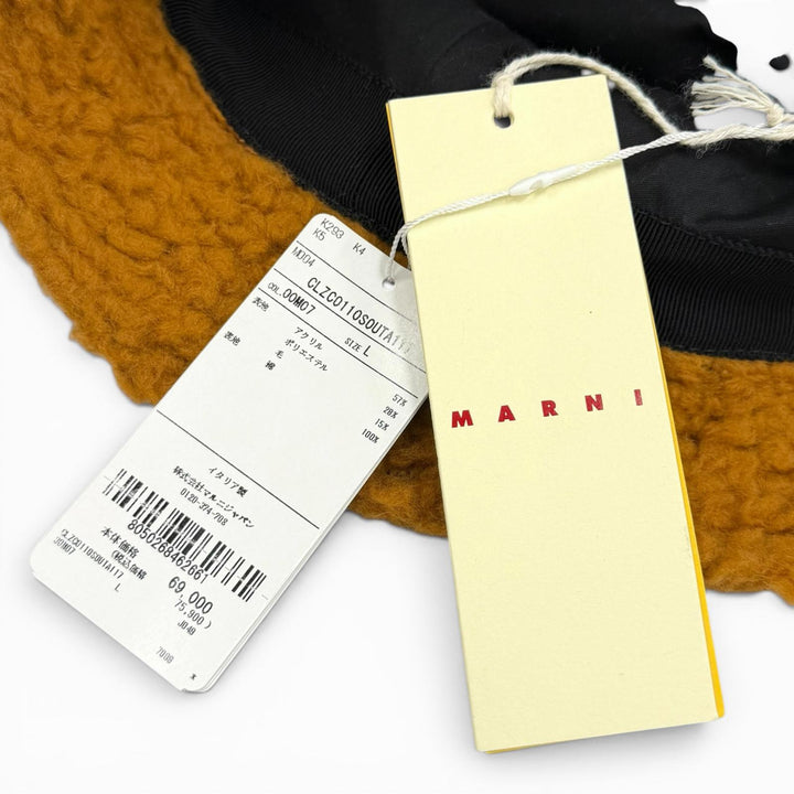 未使用品★MARNI マルニ CLZC0110S0UTA 117 Teddy Backet Hat テディ バケットハット ロゴ刺繍入り ハット L 正規品 メンズ 保存袋付