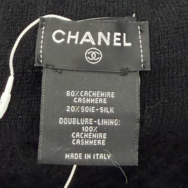 未使用品☆CHANEL シャネル 25AW カシミヤ シルク ココマーク チャプカハット トラッパー フライト ニットキャップ ブラック 伊製 正規品