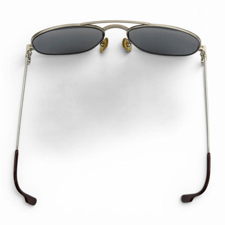 美品▼Cartier カルティエ ヴィンテージ サントス ツーブリッジ ティアドロップ サングラス マットシルバー 58□18 140 デモレンズ