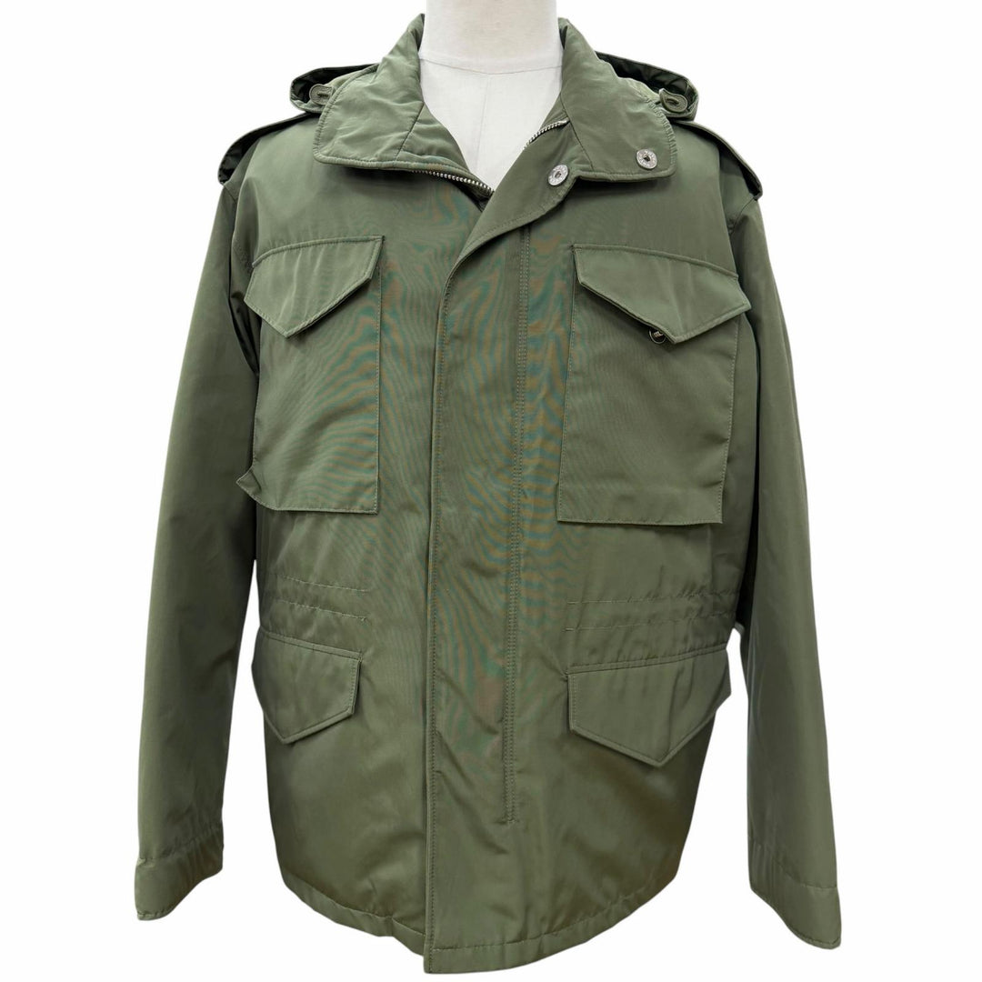 極美品▼PRADA プラダ 2023年製 SGC568 カモフラージュ 中綿入りライナー フーデッド WZIPUP モッズコート カーキ S 伊製 正規品 メンズ